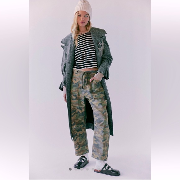 NWT Free People We The Free Moxie Printed Low-Slung Barrel Jeans - Picture 6 of 8